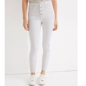 Madewell 10” High Rise Skinny Crop White Jeans